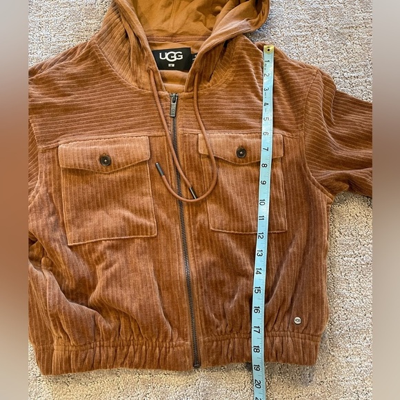 UGG Julissa Corduroy Zip-Up Hoodie Bomber Jacket, Brown, Short Length, Size XS - Picture 13 of 15